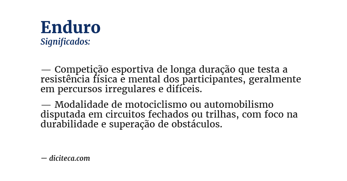 Significado de enduro
