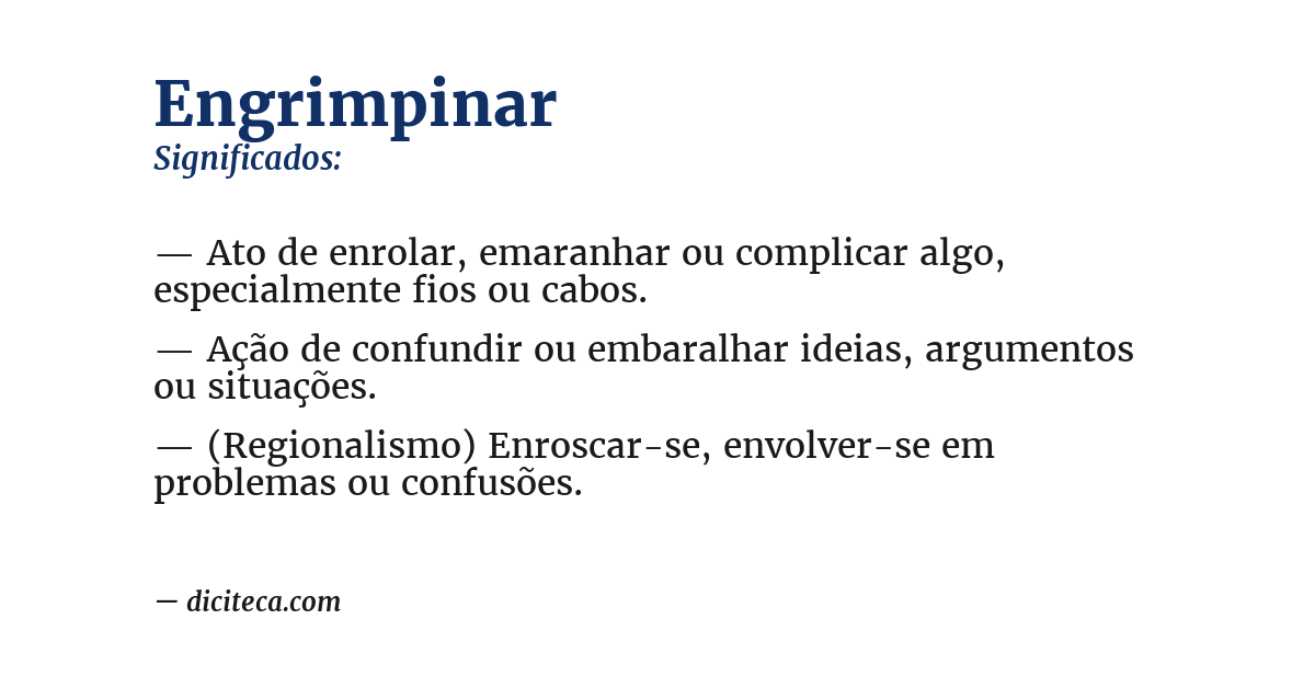 Significado de engrimpinar
