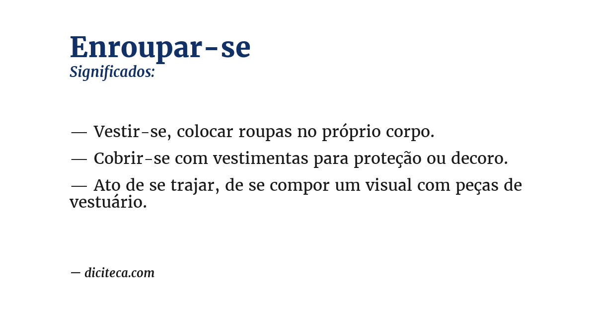 Significado de enroupar-se