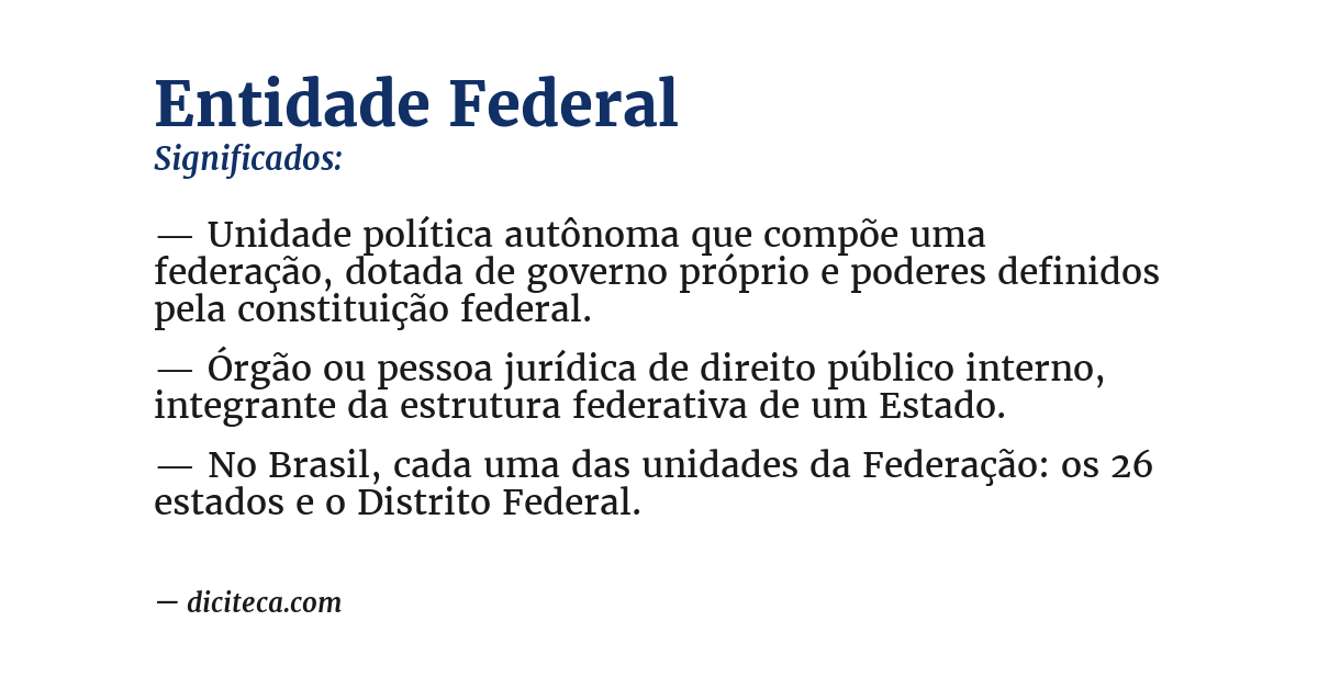 Significado de entidade federal