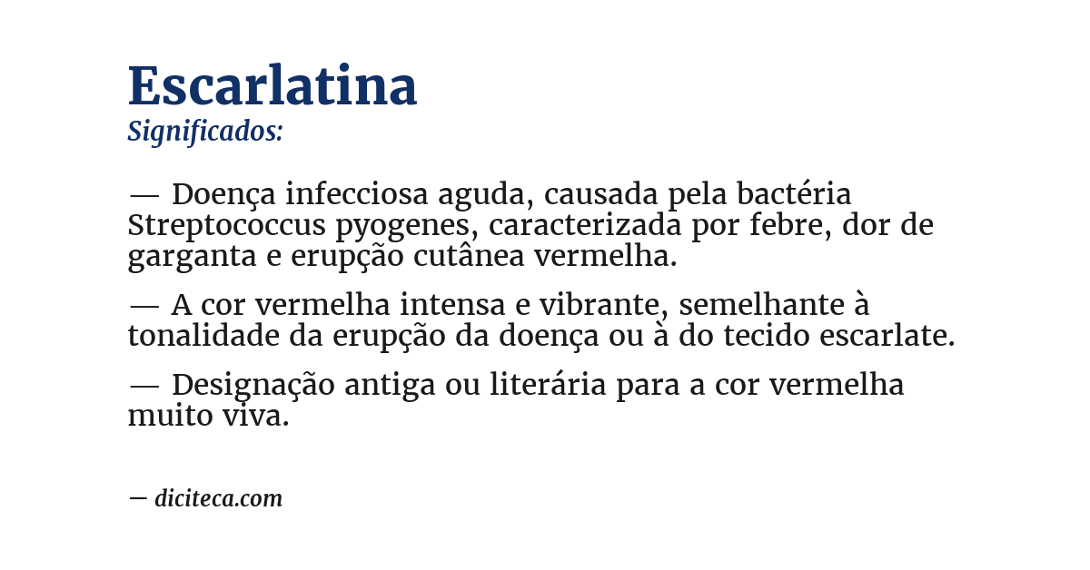 Significado de escarlatina