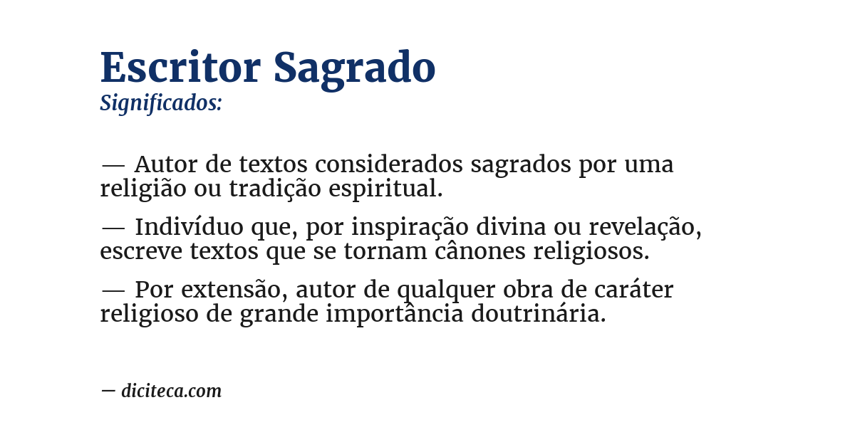Significado de escritor sagrado