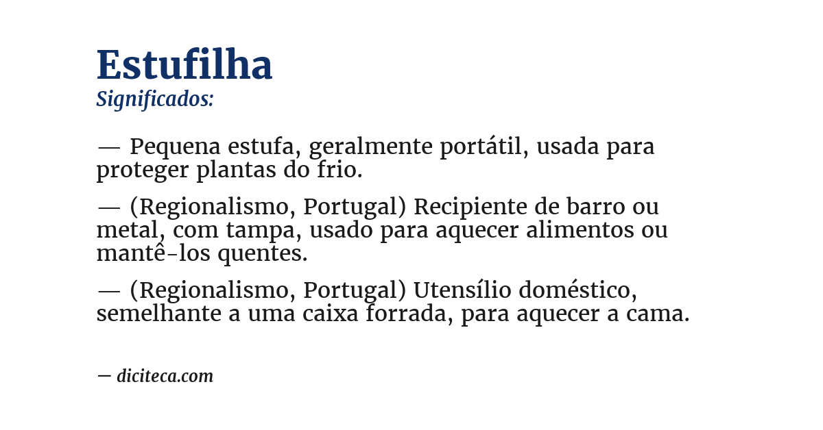 Significado de estufilha