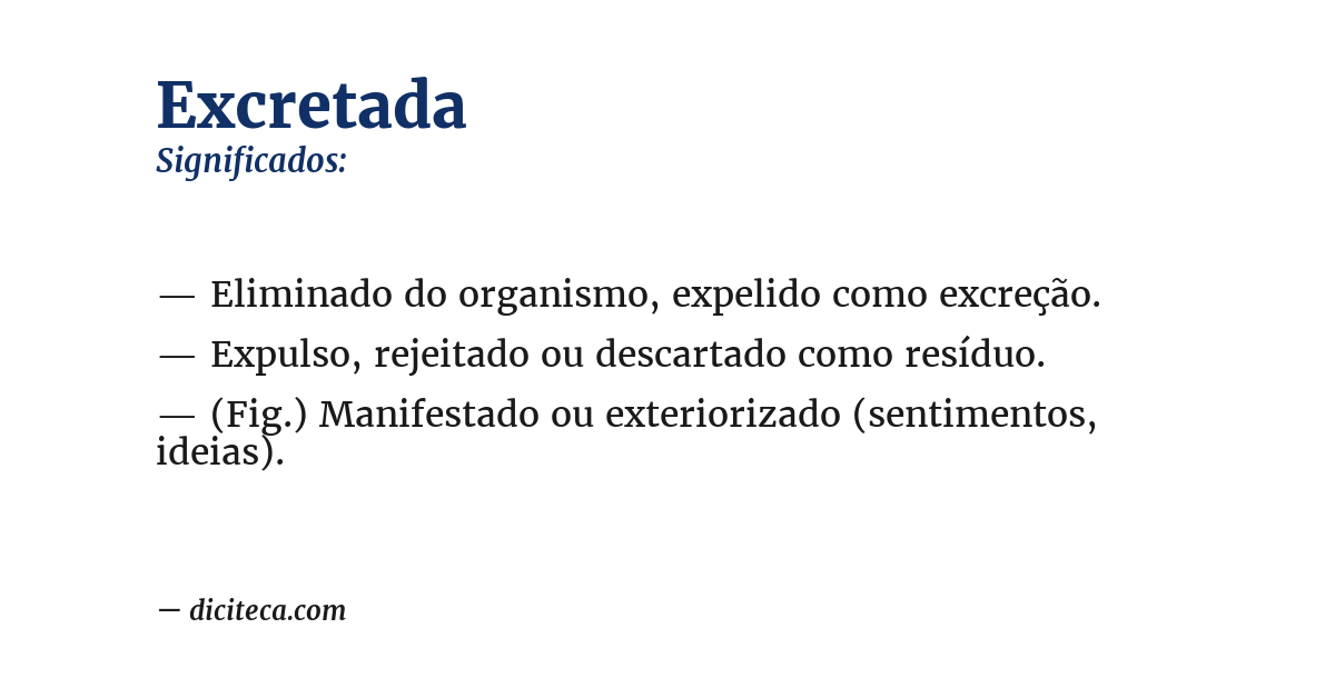 Significado de excretada