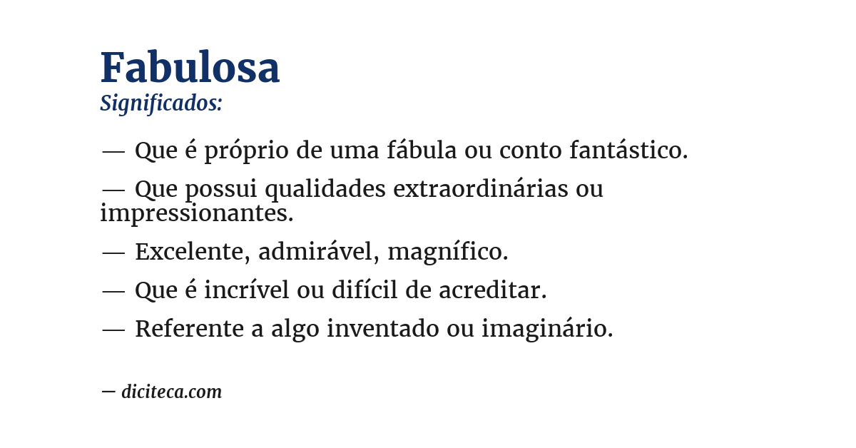 Significado de fabulosa