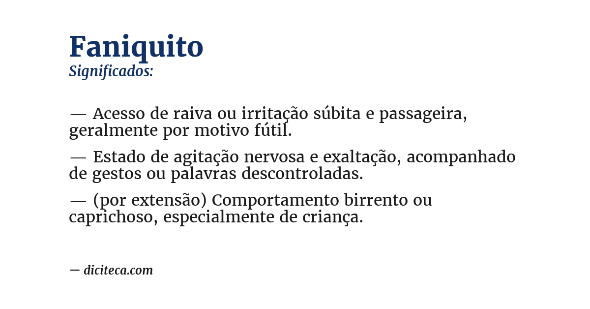 Significado de faniquito