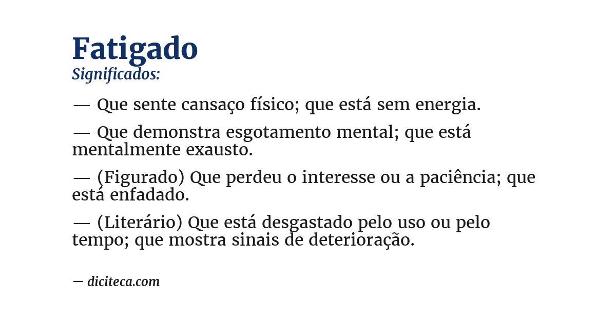 Significado de fatigado