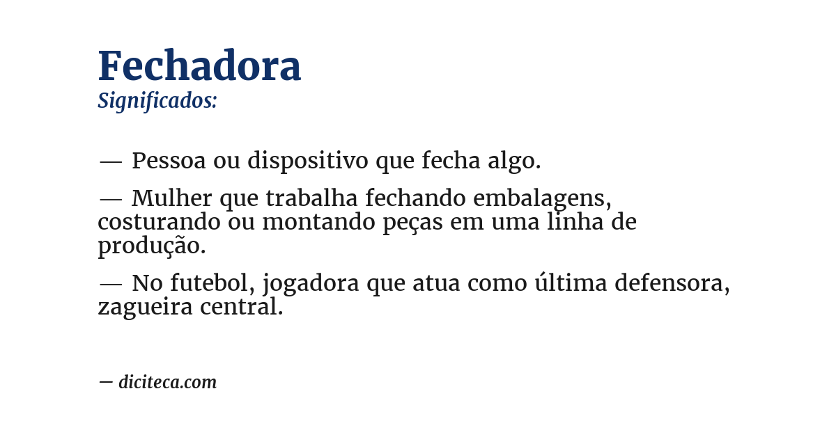 Significado de fechadora