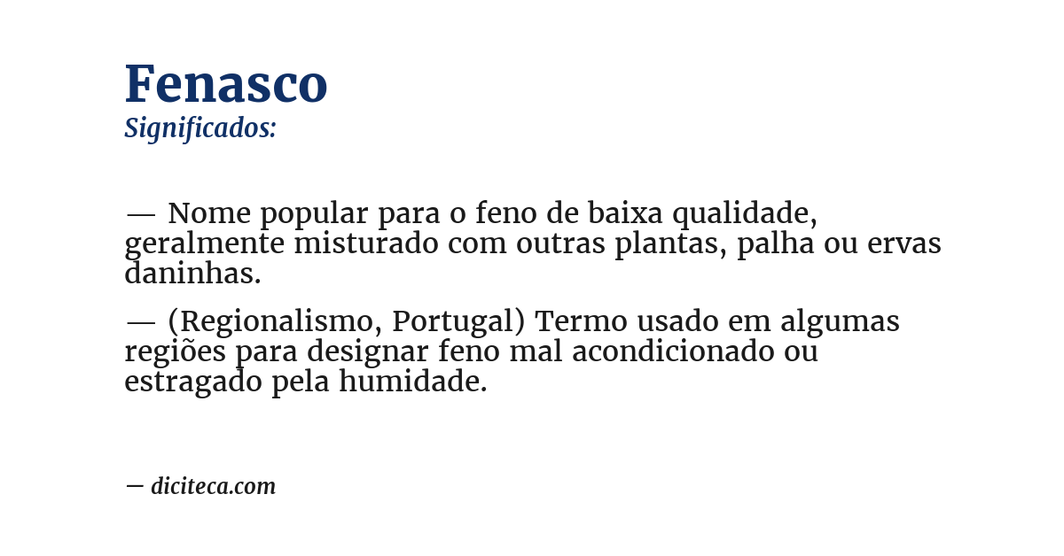 Significado de fenasco