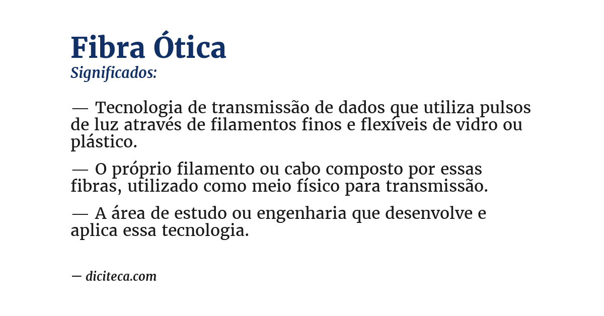 Significado de fibra ótica