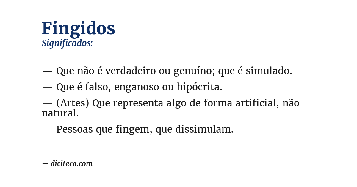 Significado de fingidos