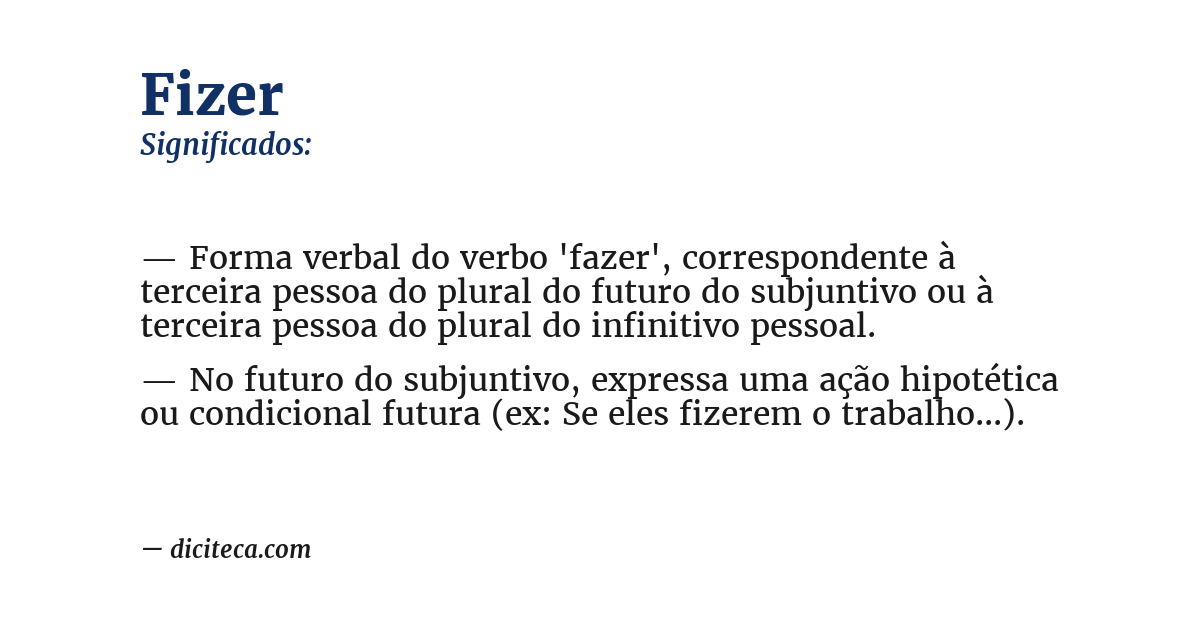 Significado de fizer