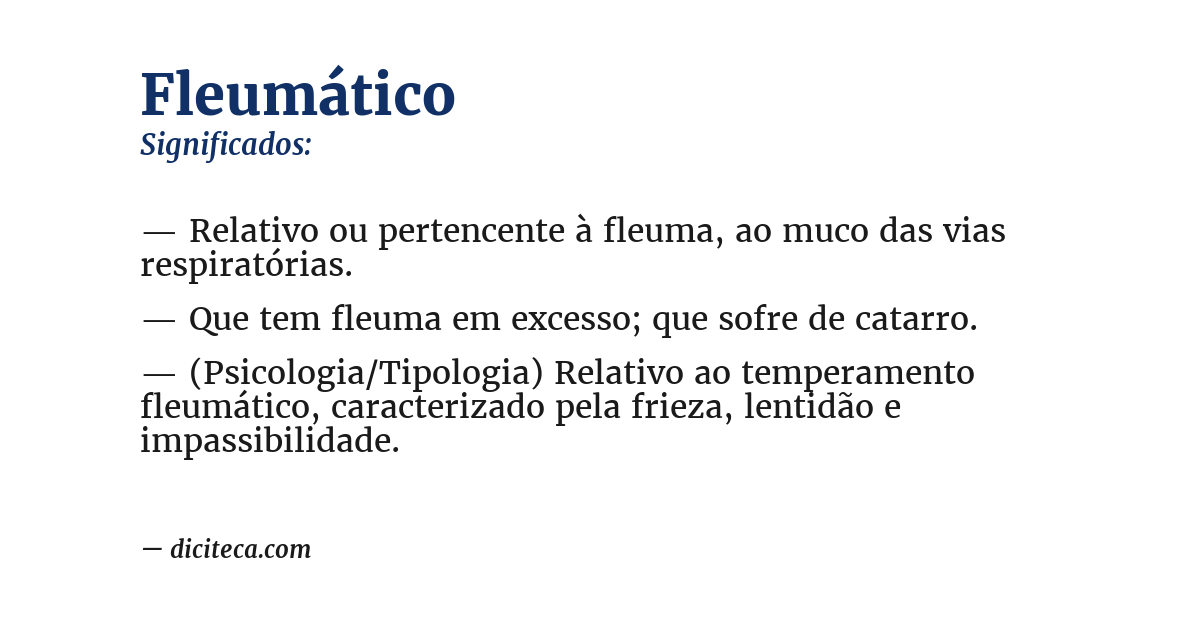 Significado de fleumático