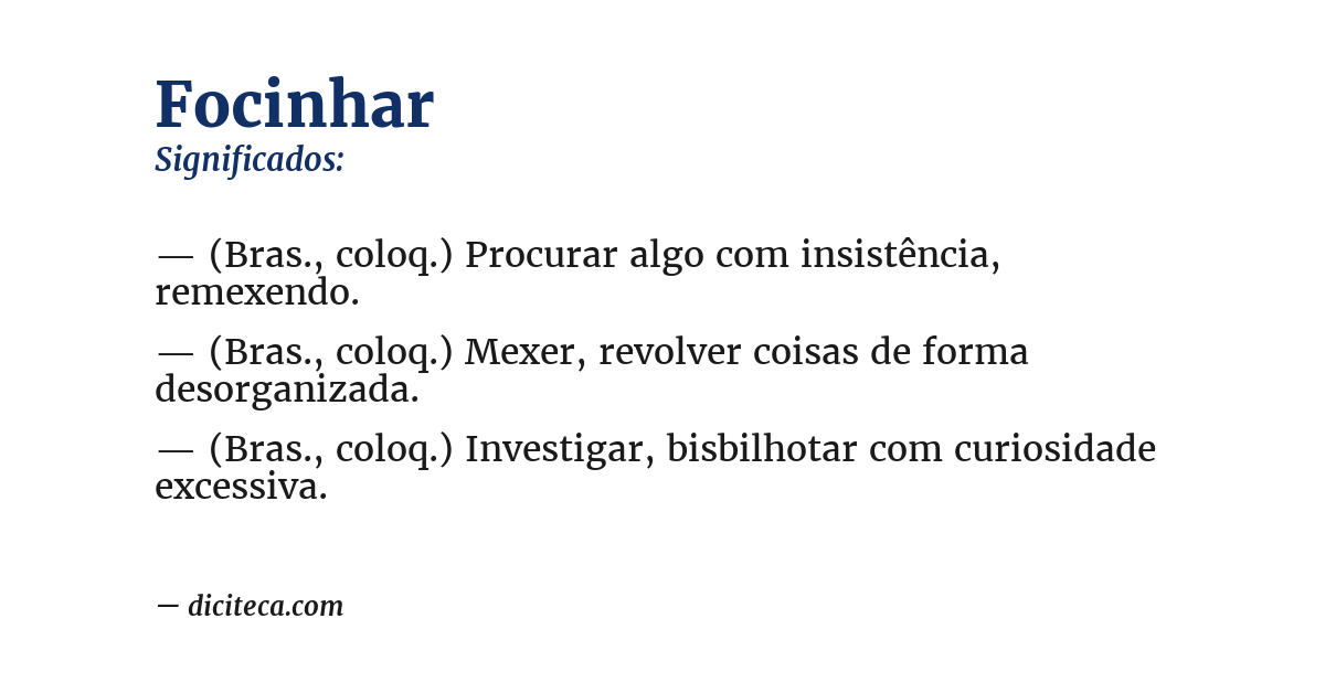 Significado de focinhar