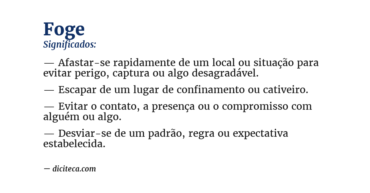 Significado de foge