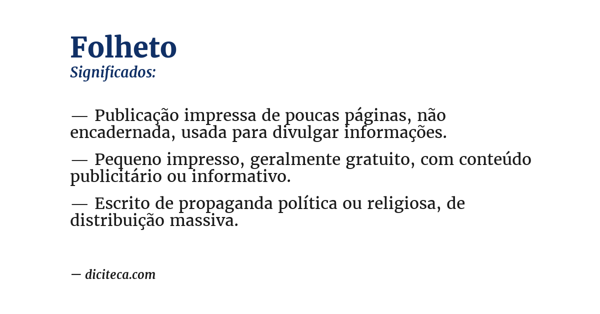 Significado de folheto