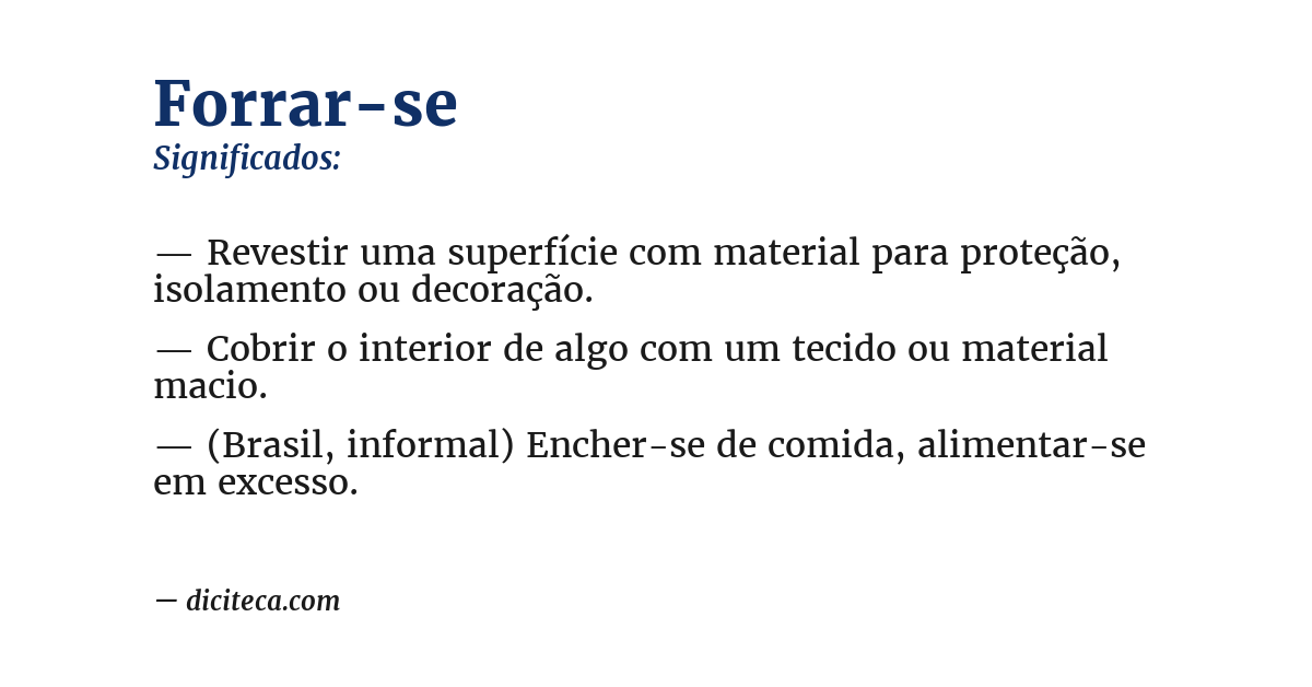Significado de forrar-se