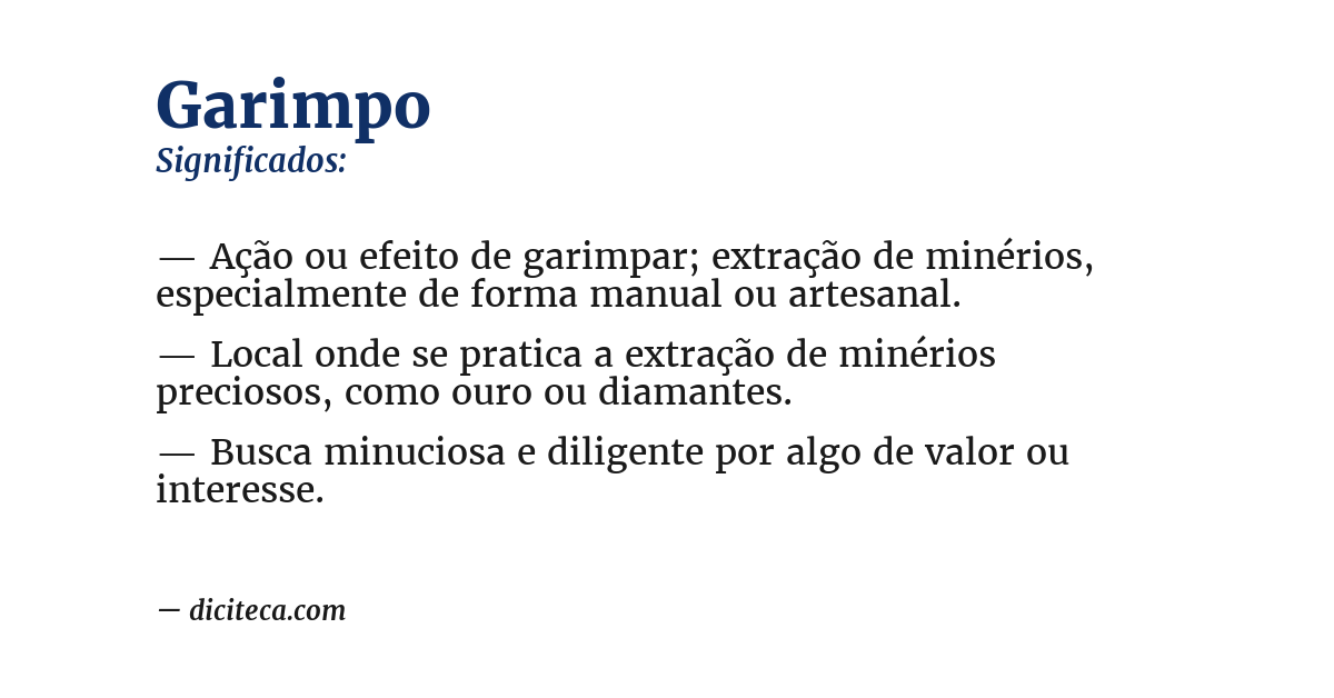 Significado de garimpo