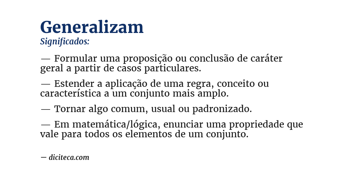 Significado de generalizam