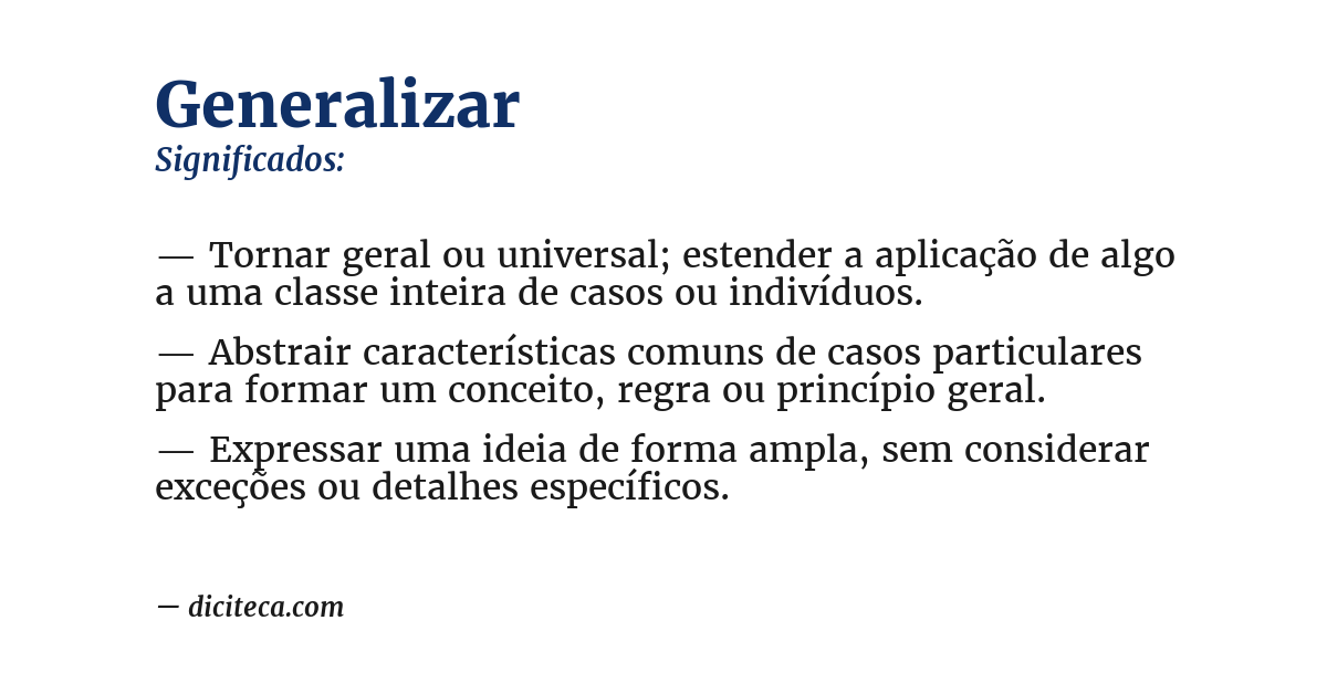 Significado de generalizar