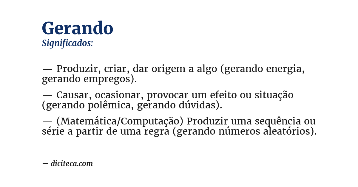 Significado de gerando
