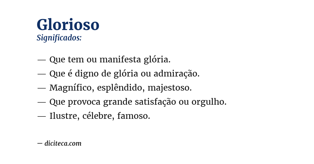 Significado de glorioso