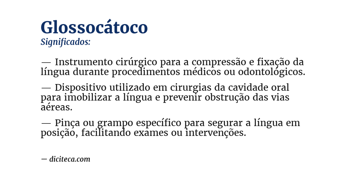 Significado de glossocátoco