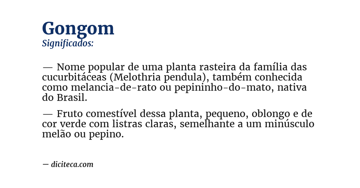 Significado de gongom