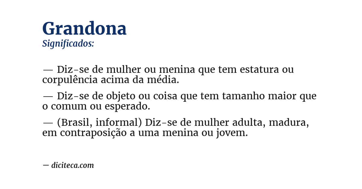 Significado de grandona