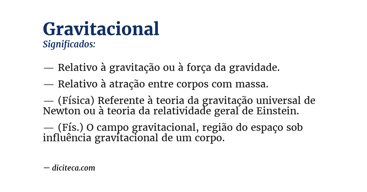 Significado de gravitacional
