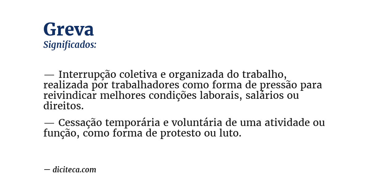 Significado de greva