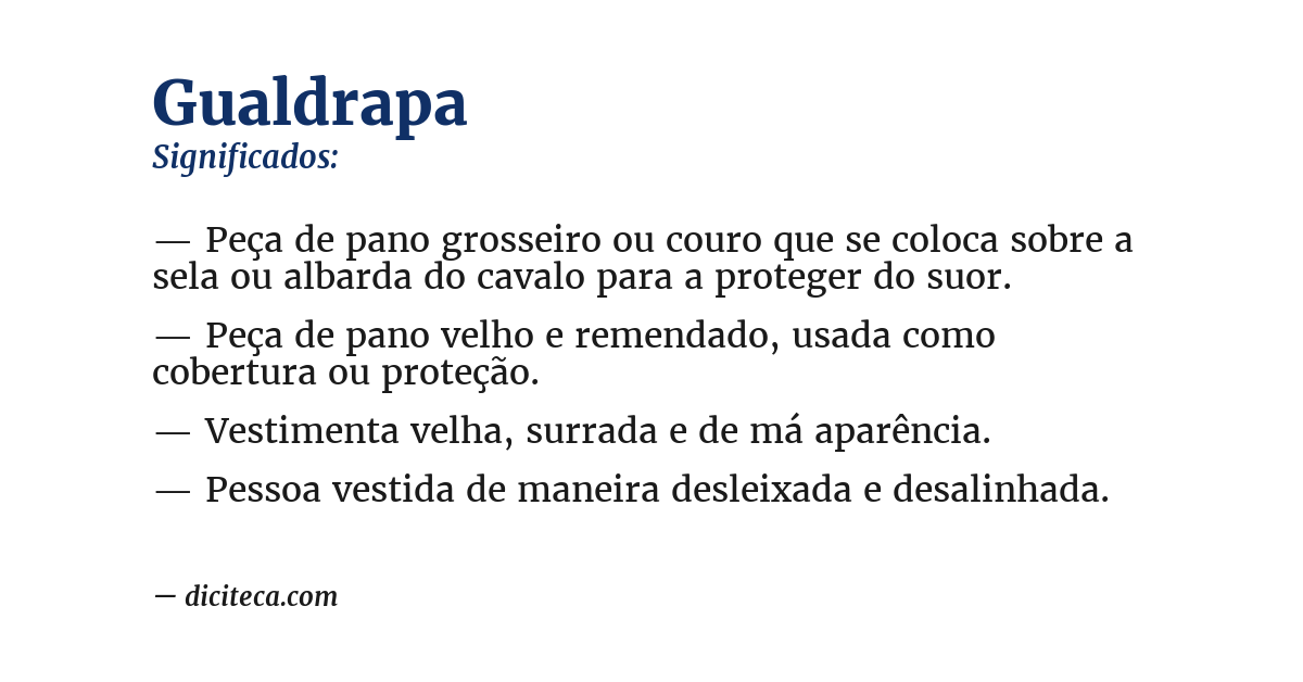 Significado de gualdrapa