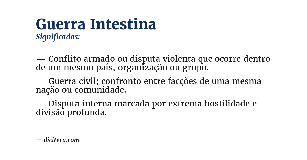 Significado de guerra intestina