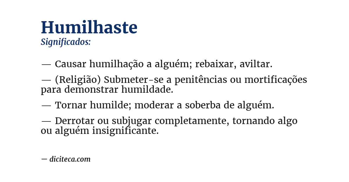 Significado de humilhaste