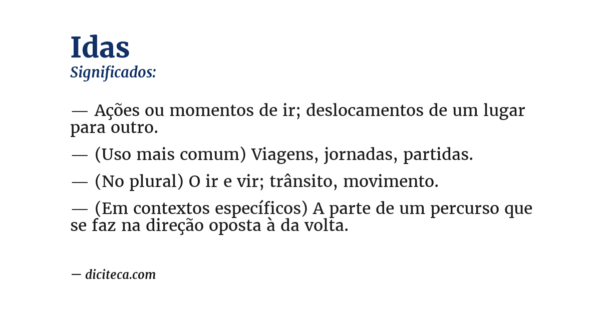 Significado de idas