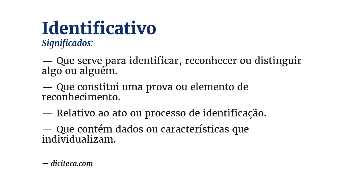 Significado de identificativo
