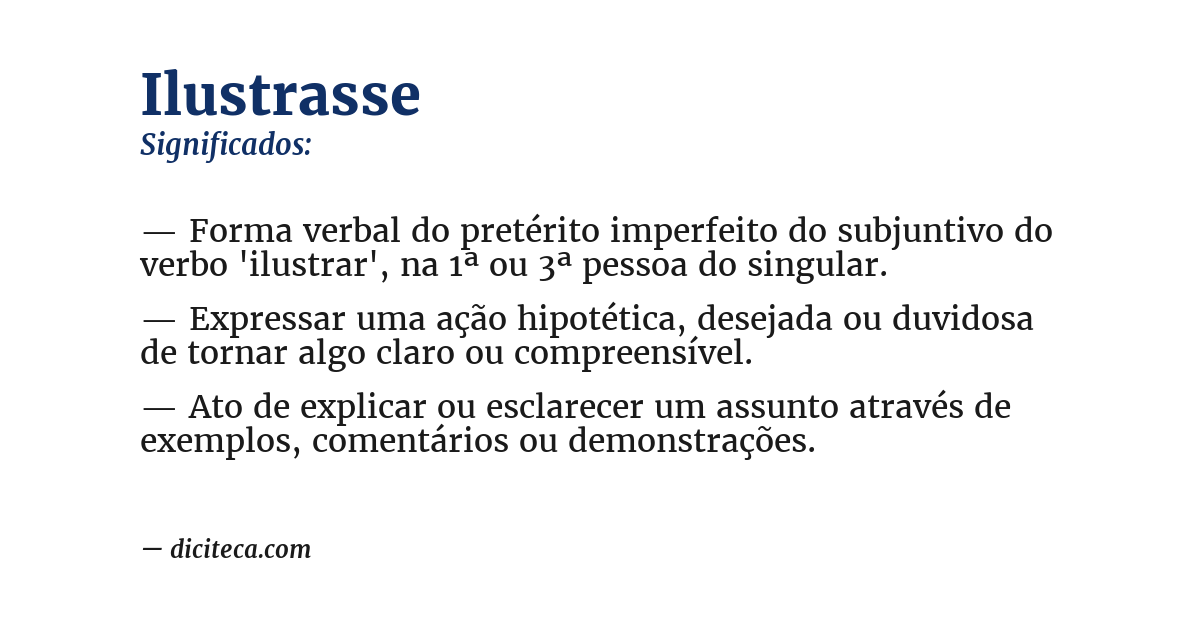 Significado de ilustrasse