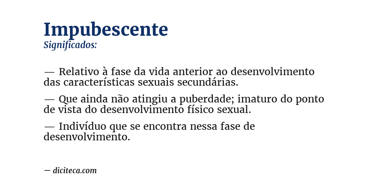 Significado de impubescente