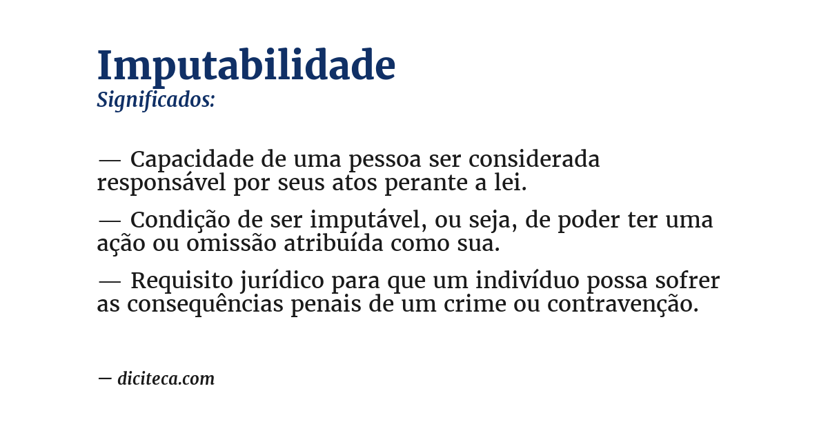 Significado de imputabilidade