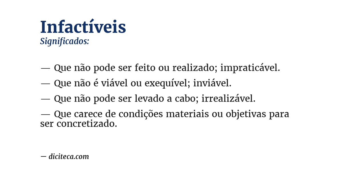 Significado de infactíveis