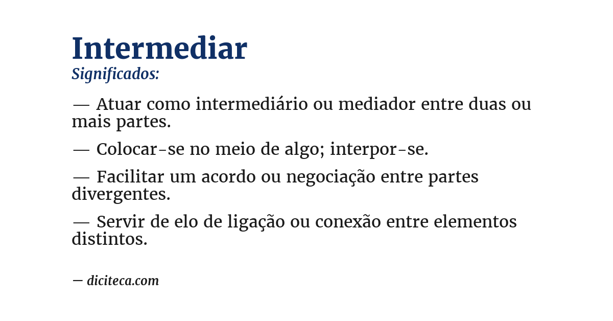 Significado de intermediar