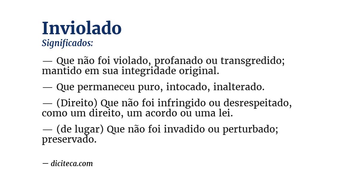 Significado de inviolado