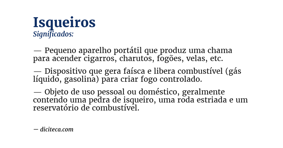 Significado de isqueiros