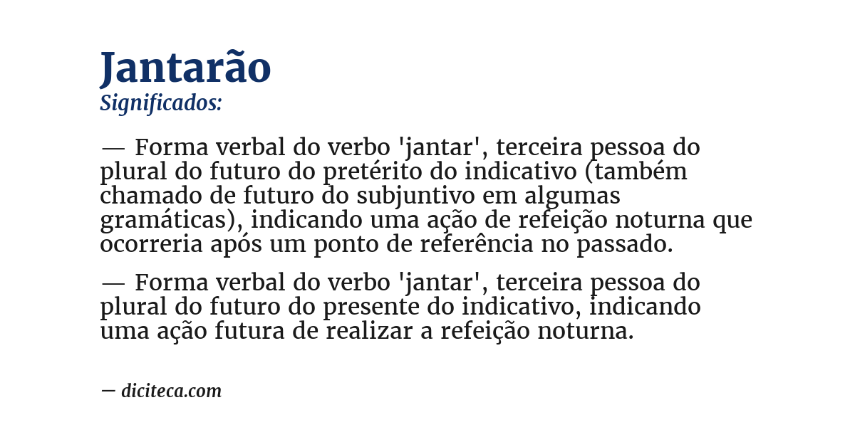 Significado de jantarão