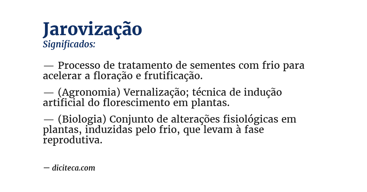 Significado de jarovização