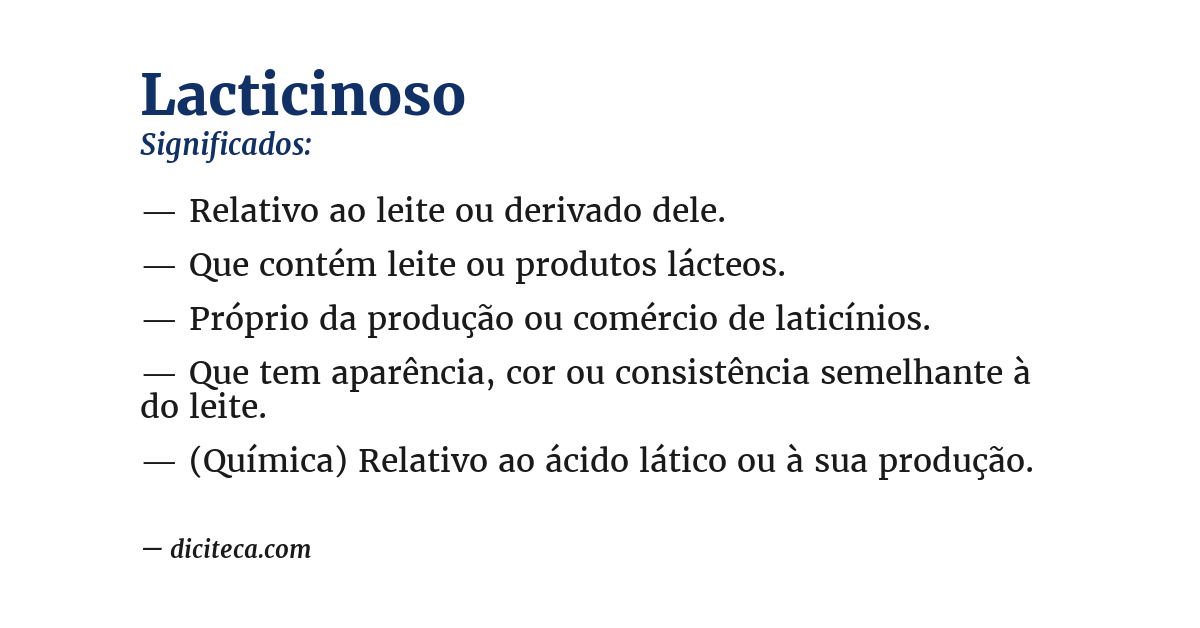 Significado de lacticinoso