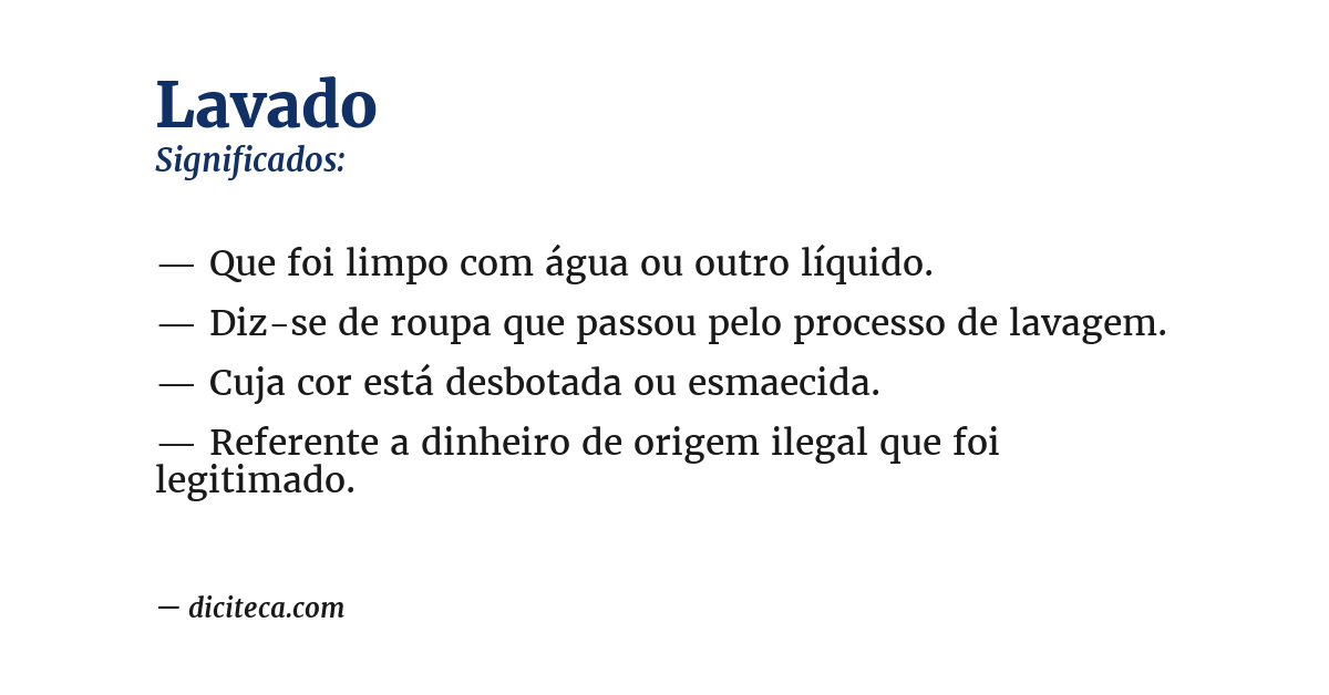 Significado de lavado