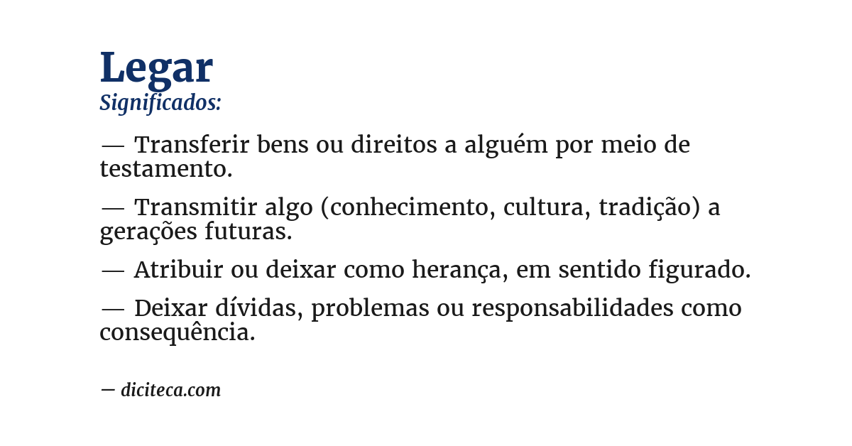 Significado de legar