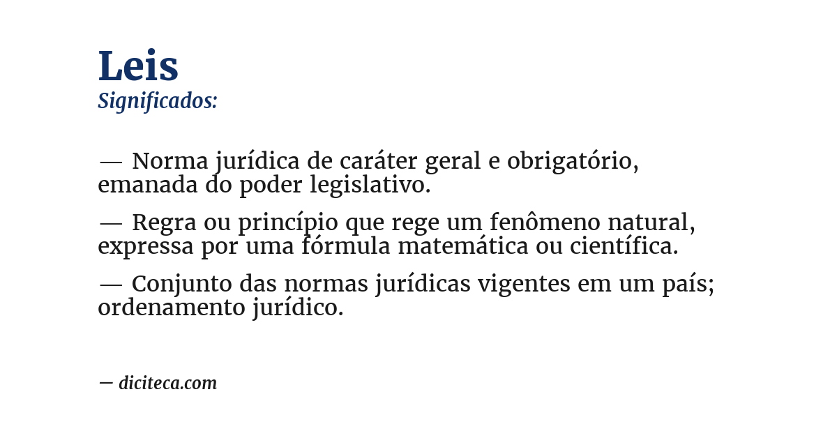 Significado de leis
