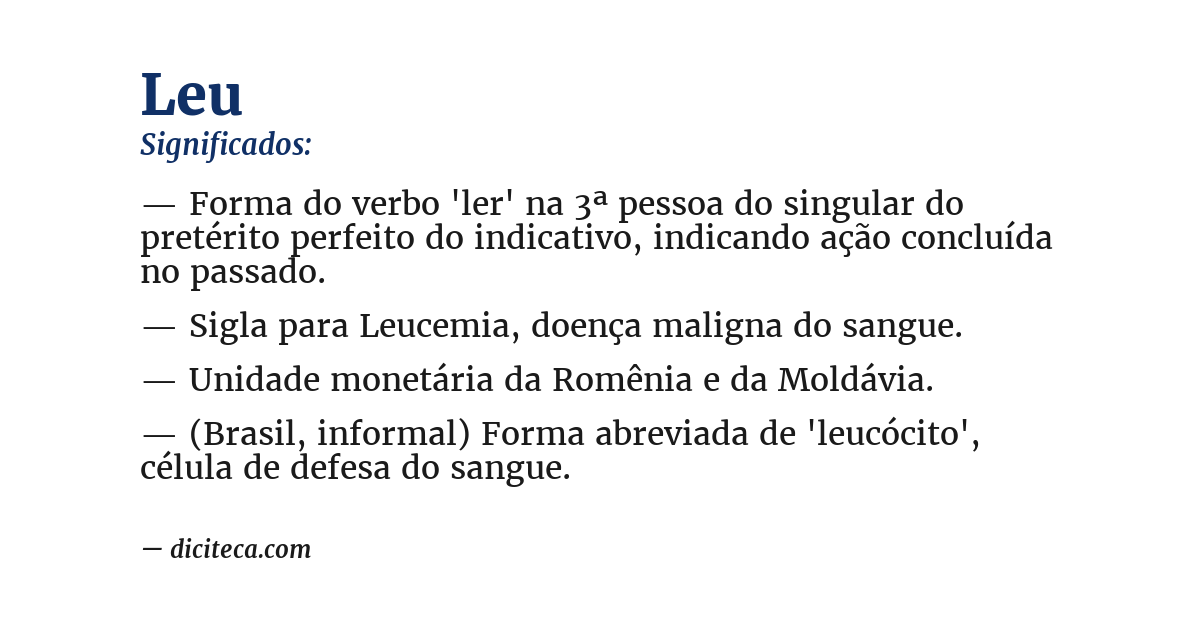 Significado de leu